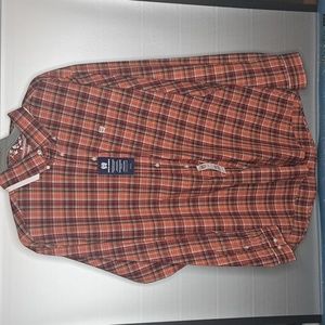 Cinch Men's George Straight Red/Orange Plaid Button Down Shirt